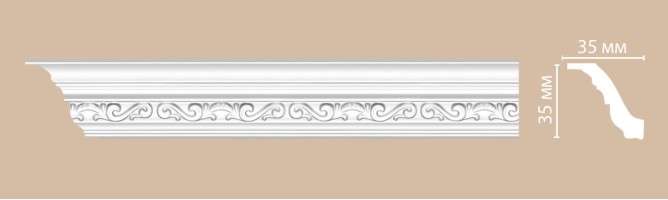 Плинтус потолочный с рисунком Decomaster 95842F (35x35x2400 мм)
