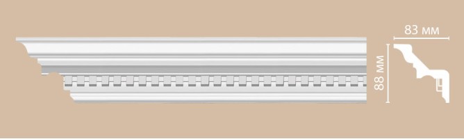 Плинтус потолочный с рисунком Decomaster 95002 (83x87x2400 мм)