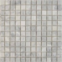 Мозаика Pixmosaic Каменная мозаика из мрамора Bianco Carrara на сетке 30.5x30.5 PIX240