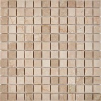 Мозаика Pixmosaic Каменная мозаика из мрамора Cream Marfil на сетке 30.5x30.5 PIX232