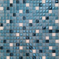 Мозаика Pixmosaic Glass Бирюзовая 1.5x1.5 30x30 МС 2082
