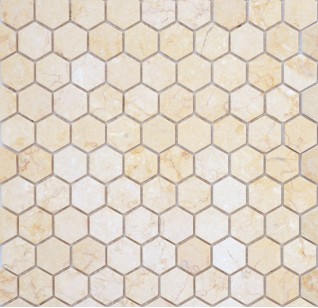 Мозаика Caramelle Mosaic Pietrine Hexagonal Botticino Mat hex 28.5x30.5