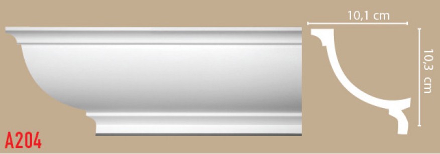 Плинтус потолочный Decomaster Артпрофиль A204 (101x103x2000 мм)