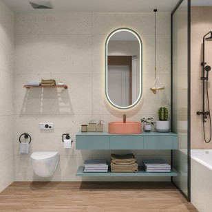 Керамогранит Buono Ceramica Terrazzo Light Ivory 60x120 THS4804M