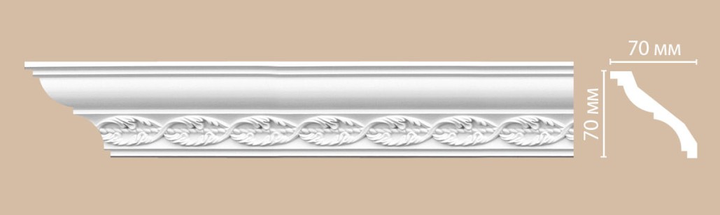 Плинтус потолочный с рисунком Decomaster 95615 (70x70x2400 мм)