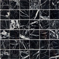 Мозаика Pixmosaic Каменная мозаика из мрамора Black Majesty на сетке 30.5x30.5 PIX252