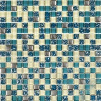 Мозаика Pixmosaic Glass Микс Бирюза 1.5x1.5 30x30 МС 2083