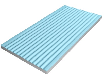 Pool Tile Border Light Blue Ribbed