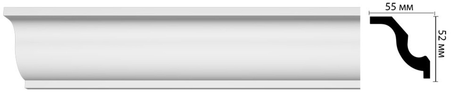 Плинтус потолочный Decomaster Дюропрофиль D108 ДМ (55x52x2000 мм)