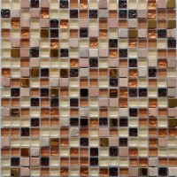 Мозаика Pixmosaic Glass Бежевая 1.5x1.5 30x30 BXGS091