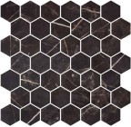 Мозаика ONIX Mosaico Glass Hexagon Marble Coimbra Antislip 28.4x28.6