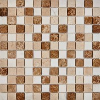 Мозаика Pixmosaic Каменная мозаика из мрамора Light Imperador Dolomiti Bianco Crema Nova на сетке 30.5x30.5 PIX278