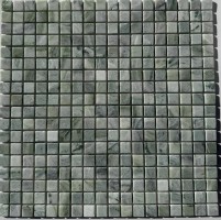 Мозаика Pixmosaic Каменная мозаика из мрамора Jet Green на сетке 30.5x30.5 PIX311