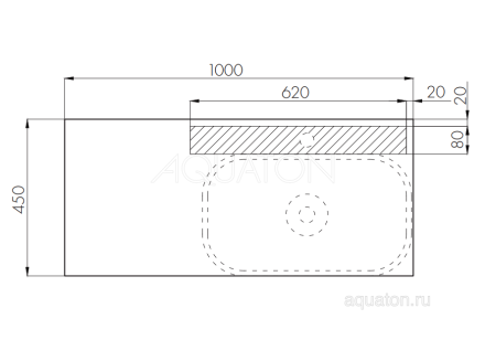 Тумба под раковину Aquaton Мишель 45x100x52 1A244101MIX40