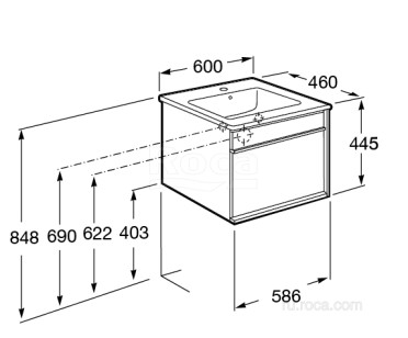 Тумба под раковину Roca Aneto 45x58.6x42.9 857429806