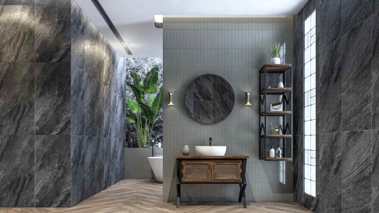 Керамогранит Global Tile Ultra Черный 60x120 GT1206019705MDGR
