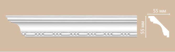 Плинтус потолочный с рисунком Decomaster 95628 (55x55x2400 мм)