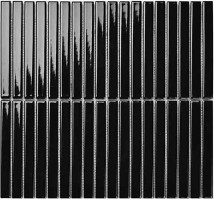 Мозаика Porcelain Mosaic Strip Черный Глянцевый 1.5x14.5 29.4x31.3 Y15F708