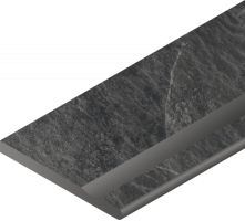 Бортик Italon Materia X2 Titanio Bor. Svasato Round Dx 30x60 с выемкой закругленный правый 620090000411