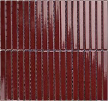 Мозаика Porcelain Mosaic Strip Красный Глянцевый 1.5x14.5 29.4x31.3 Y15F736