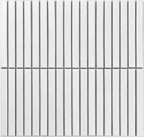 Мозаика Porcelain Mosaic Strip Белый Матовый 1.5x14.5 29.4x31.3 Y15F801