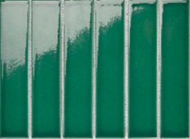 Мозаика Porcelain Mosaic Strip Зеленая глянцевая 4.5x19.5 19.5x28.8 Y45P338