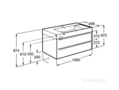 Тумба под раковину Roca Inspira 49.8x100x67.5 857002403