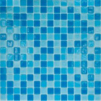 Мозаика Pixmosaic Каменная мозаика Голубой Микс 32.7x32.7 MC123