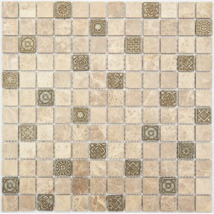 Мозаика NSmosaic Stone Series камень матовый, керамика 2.3x2.3 29.8x29.8 K-717