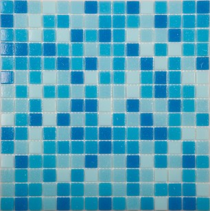 Мозаика NSmosaic Econom Series стекло бело-сине-голубой бумага 2х2 32.7x32.7 MIX2