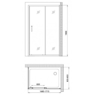 Душевой уголок Victoria 85x190 Gemy S30191G-A85