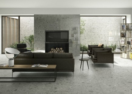 Спеченный камень Delfone Terrazzo light Grey 6 mm 120x270