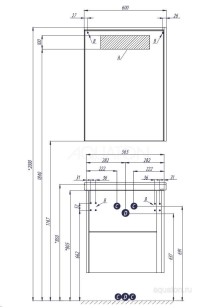 Тумба под раковину Aquaton Стоун 44.2x56.5x60 1A231401SX850