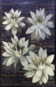 Панно Decor Marmi Musaico Fiori Scuro 106x156