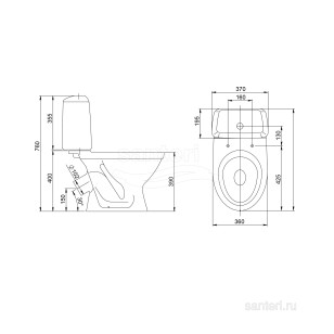 Унитаз-компакт Santeri Соната 68x37x76 1.P201.2.S07.00B.F