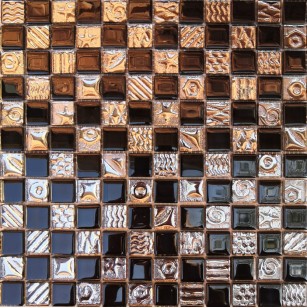 Мозаика Pixmosaic Glass Шахматка Черная 2.3х2.3 30x30 МС 2169