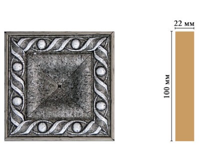 Вставка цветная Decomaster D207-44 (100x100x22 мм)