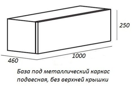 Одноярусный стальной каркас под раковину Cezares Cadro 100x30x46 Nero CADRO-100/46/30-1C-SO-MET-ST