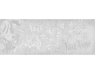 Плитка PiezaROSA Джаз Деко Саксофон Серая Средняя настенная 15x40 151274