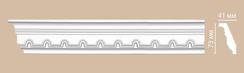 Плинтус потолочный с рисунком Decomaster 95112F гибкий (73x41x2400 мм)