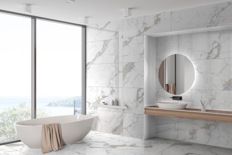 Керамогранит Global Tile Calacatta Imperial Белый 40x80 GT40806103MR