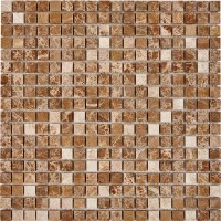 Мозаика Pixmosaic Каменная мозаика из мрамора Light Emperador на сетке 30.5x30.5 PIX221