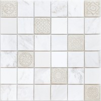 Мозаика Caramelle Mosaic Art Stone Dolomiti Bianco Mat 30x30