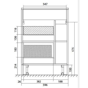 Тумба с раковиной 1MarKa Lido 60x30x85 У83300