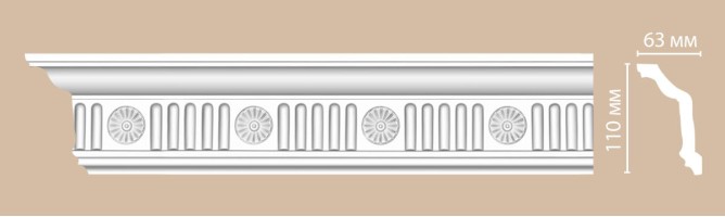 Плинтус потолочный с рисунком Decomaster DT-88152 (110x63x2400 мм)