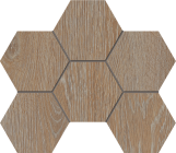 Мозаика Estima Kraft Wood Hexagon неполированная структурированная 25x28.5 KW01