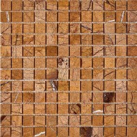 Мозаика Pixmosaic Каменная мозаика из мрамора Rain Forest Brown на сетке 30.5x30.5 PIX293