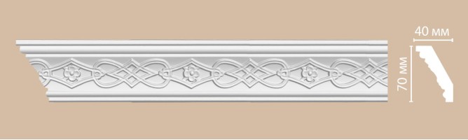 Плинтус потолочный с рисунком Decomaster 95619 (70x40x2400 мм)