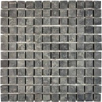 Мозаика Pixmosaic Каменная мозаика из сланца Slate Black на сетке 30.5x30.5 PIX297