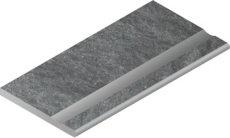 Бортик Italon Genesis Х2 Silver Bor. Svasato Round 30x60 с выемкой закругленный 620090000605
